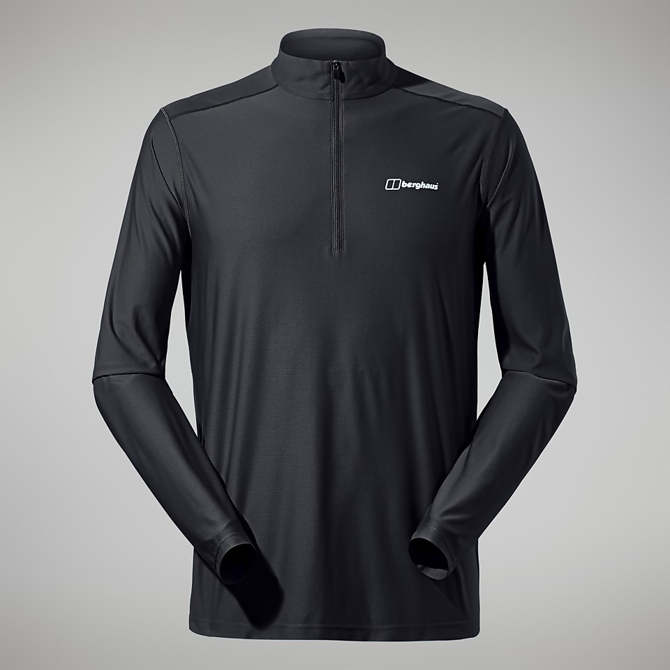 Men's 24/7 Tech Tee Long Sleeve Half Zip - Black