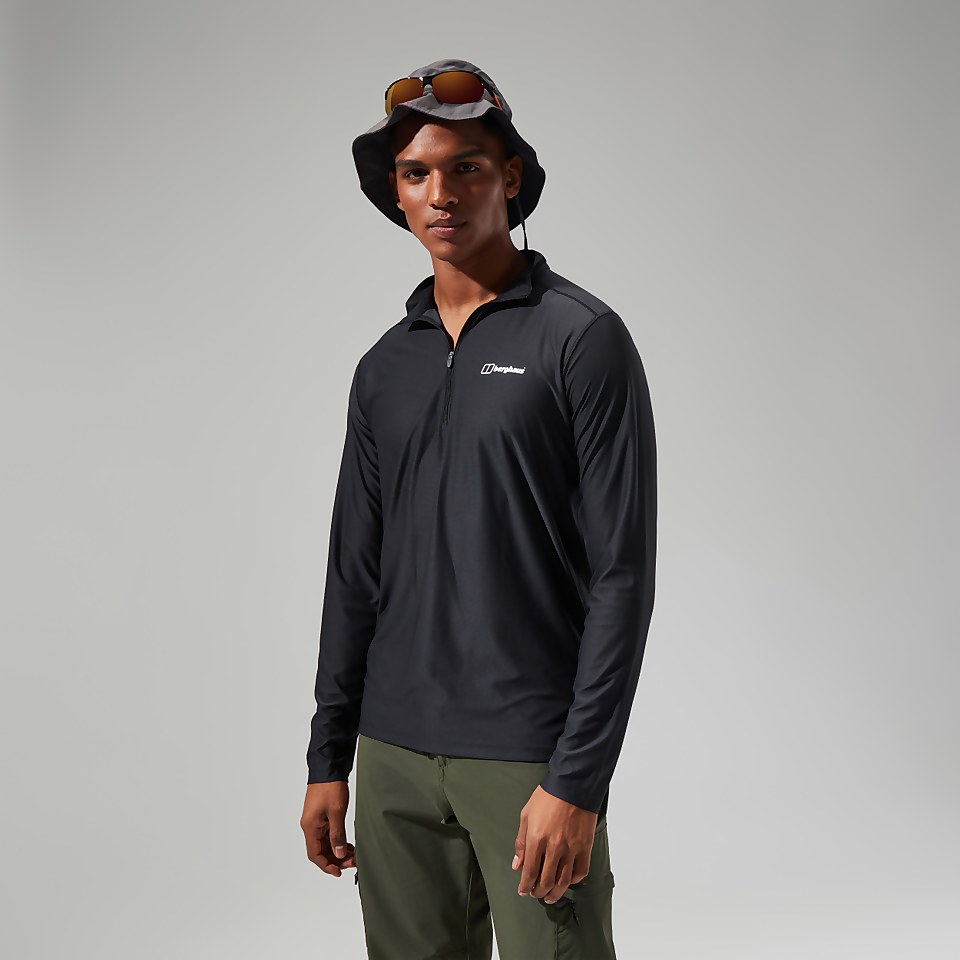 Men's 24/7 Tech Tee Long Sleeve Half Zip - Black